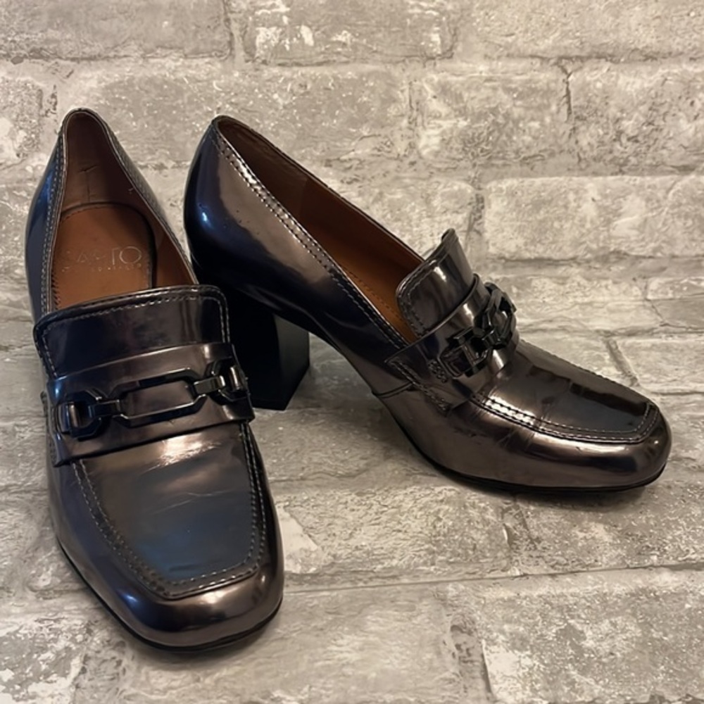 Franco Sarto Metallic Block Heels‎
